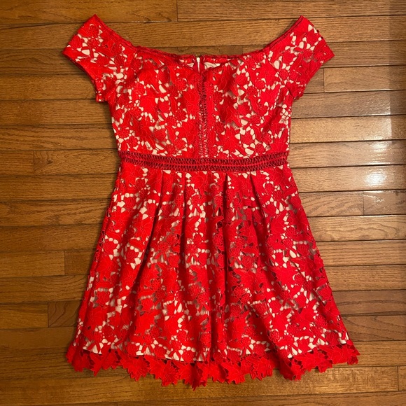 Francesca's Beverly Off the Shoulder Lace Dress - Picture 6 of 16